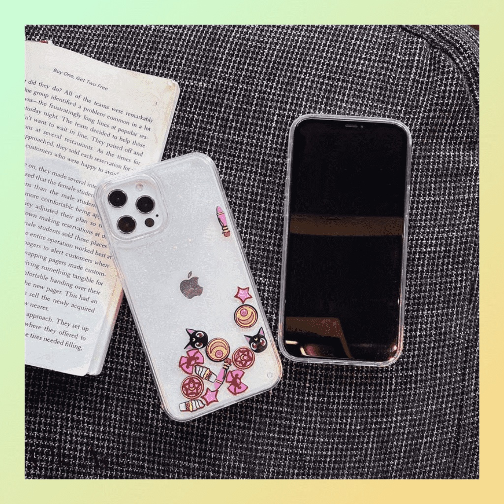 SoftCase Glitter air Cat Sailormoon Iphone 6 6s 7 8 SE 6+ 6s+ 7+ 8+ X Xs Xr Xs Max 11 12 13 Pro FH04