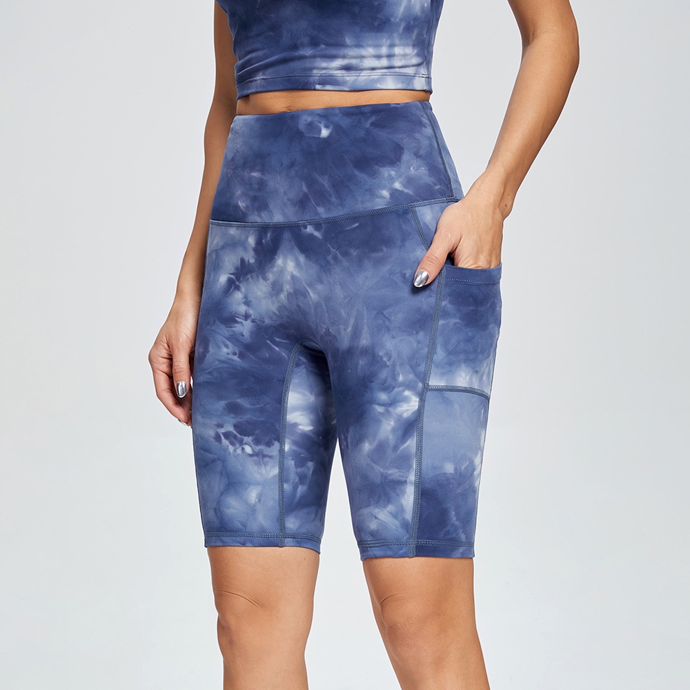 FitYoga Spring and Summer New Nude Yoga Pants Women's No Embarrassment Line High Waist Hip Tie Dye Y