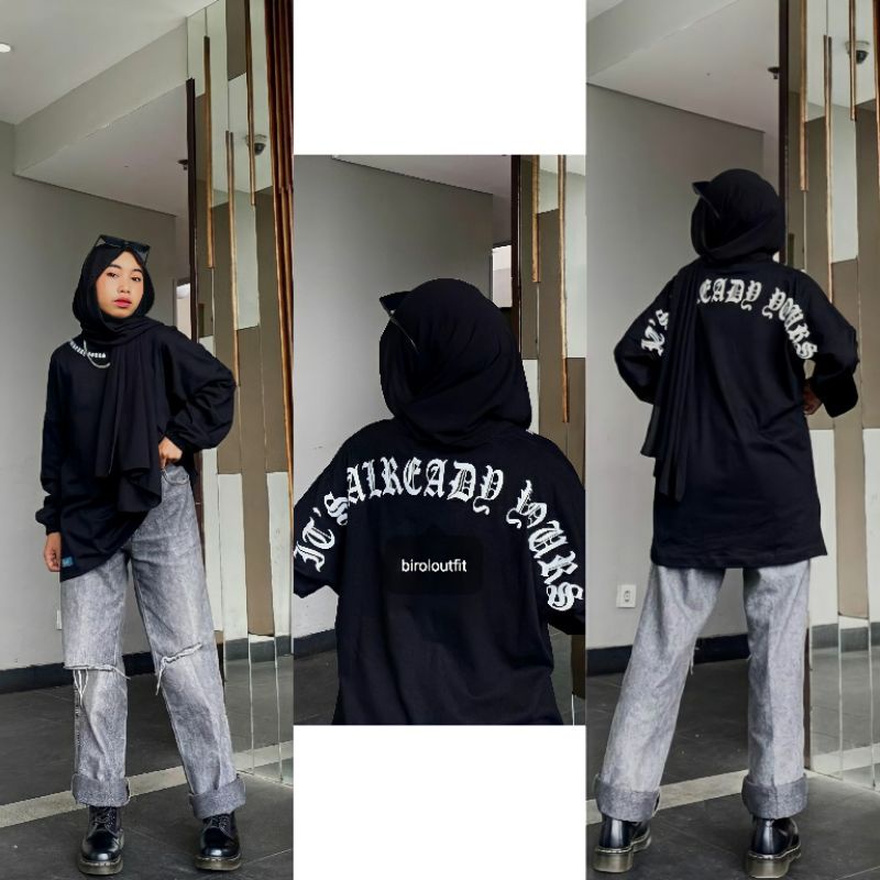 EMiKA OVERSIZE KAOS HIJAB FRIENDLY/KAOS JUMBO/KAOS OVERSIZE/ATASAN WANITA