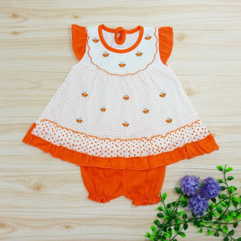 Ss#1004 Setelan Bayi 0-9bulan / Dress Baby bahan kaus