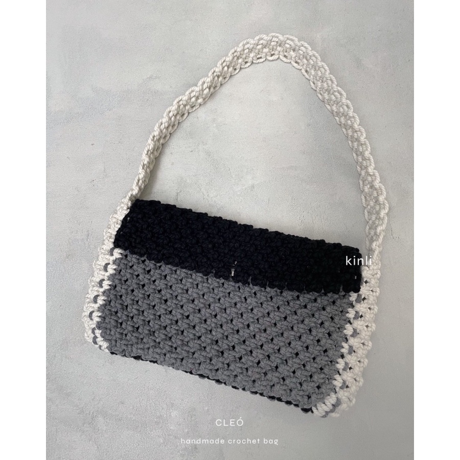 cleo handmade crochet bag tritone 3 colors shoulder bag