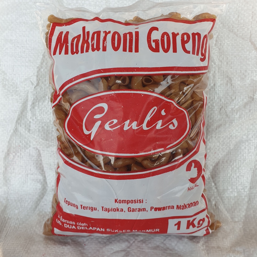 [Pack 1 kg] Makaroni Mentah Goreng mekar merk Geulis 1kg - Geulis1kg