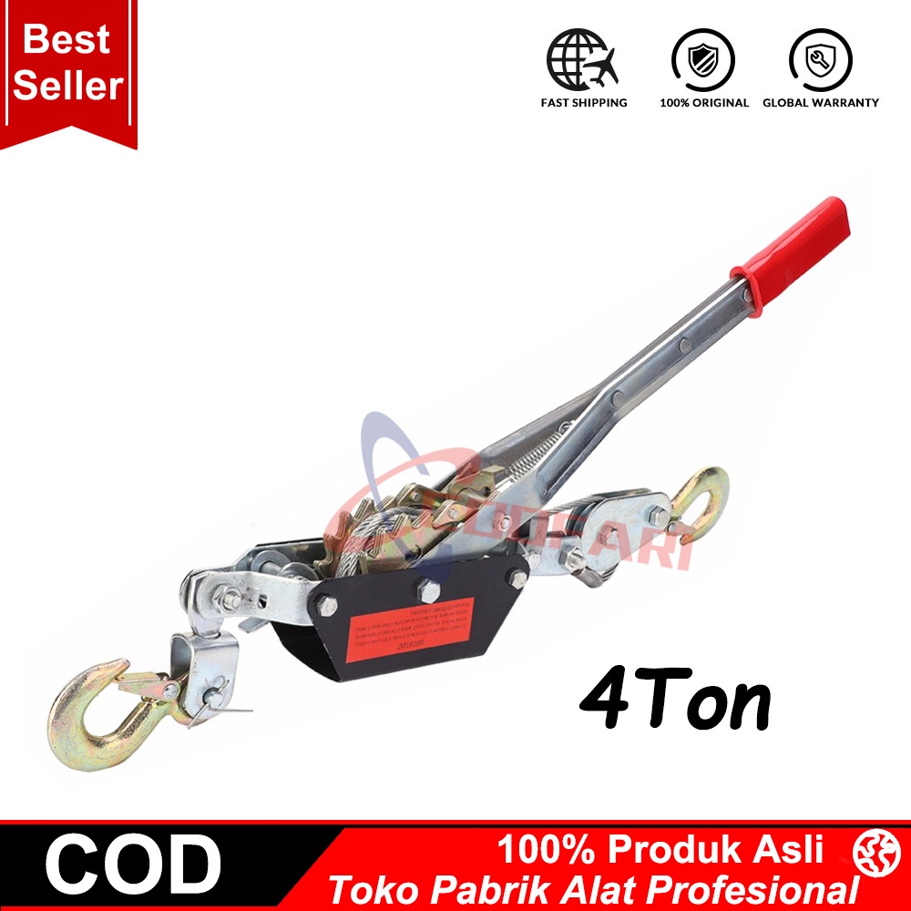 Hand Puller Rachet Tracker Hand Takel 4 TON - Katrol Sling - Hand Winch Offroad - Hoist Takel - Trek Sling - Alat Derek Mobil