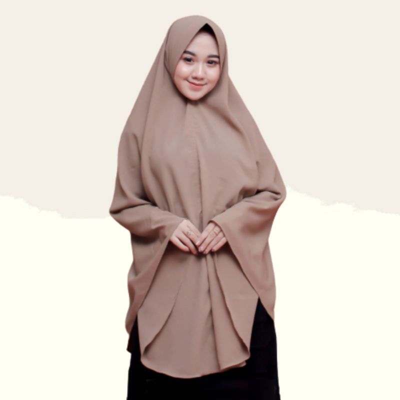 Khimar Wolfis syari Hijab Wolfis syari Bergo wolfis syari polos wolpeach premium Safa Hijab