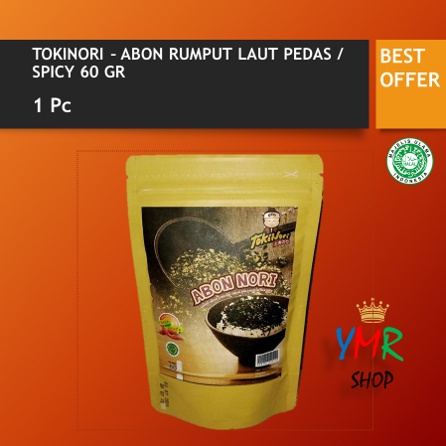 Tokinori Abon Nori Seaweed Rumput Laut Topping Pedas Spicy Original 30Gr / 60Gr