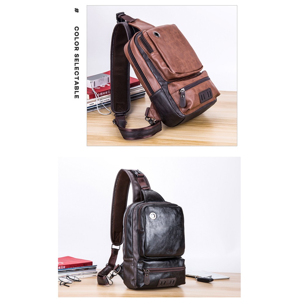 [ORIGINAL] Etonweag Tas Selempang Kulit Pria Korean Style Shoulder Messenger Bag Outdoor Sports Import