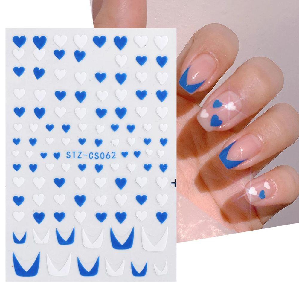 MXBEAUTY 3d Stiker Kuku Gadis Jantung Tahan Air Bintang Laser Nail Decals