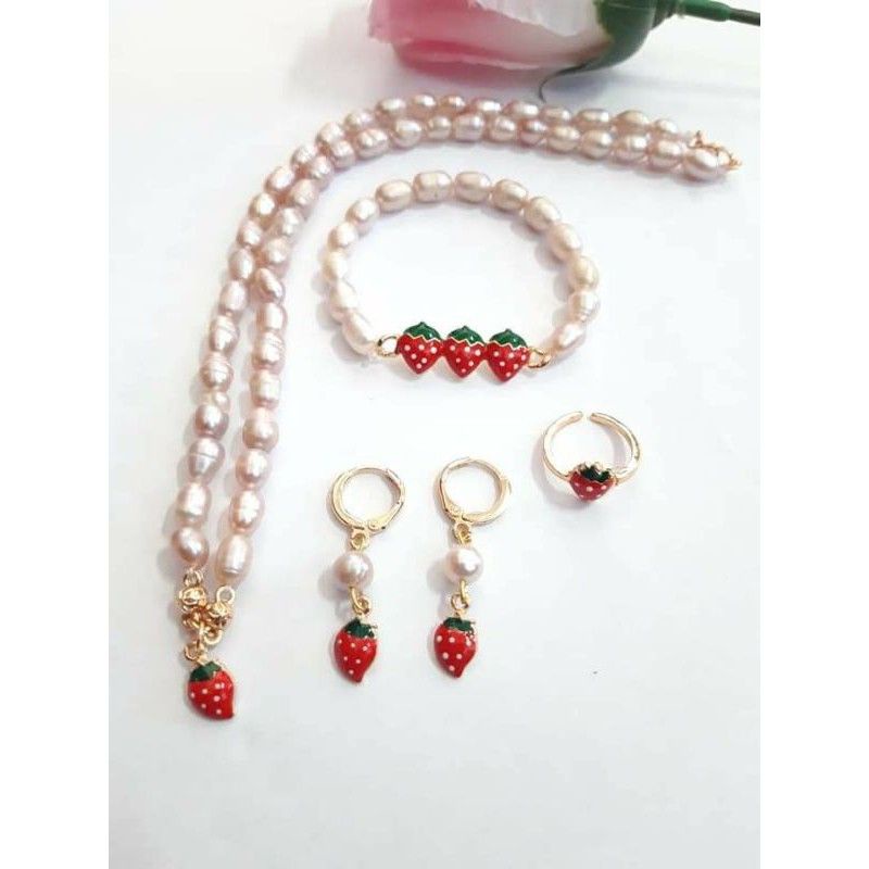 set perhiasan anak mutiara asli lombok