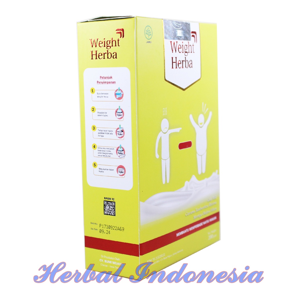 WEIGHT HERBA - Original 100 % Susu Penggemuk Penambah Berat Badan &amp; Nafsu Makan Tingkatkan Kalori Kualitas Tinggi &amp; Menambah Protein Terbaik