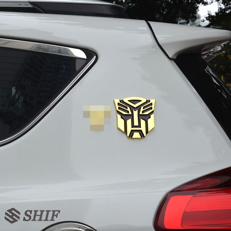 Big Stiker Emblem / Badge Motif Transformer Autobot Warna Emas Untuk Mobil / Truk