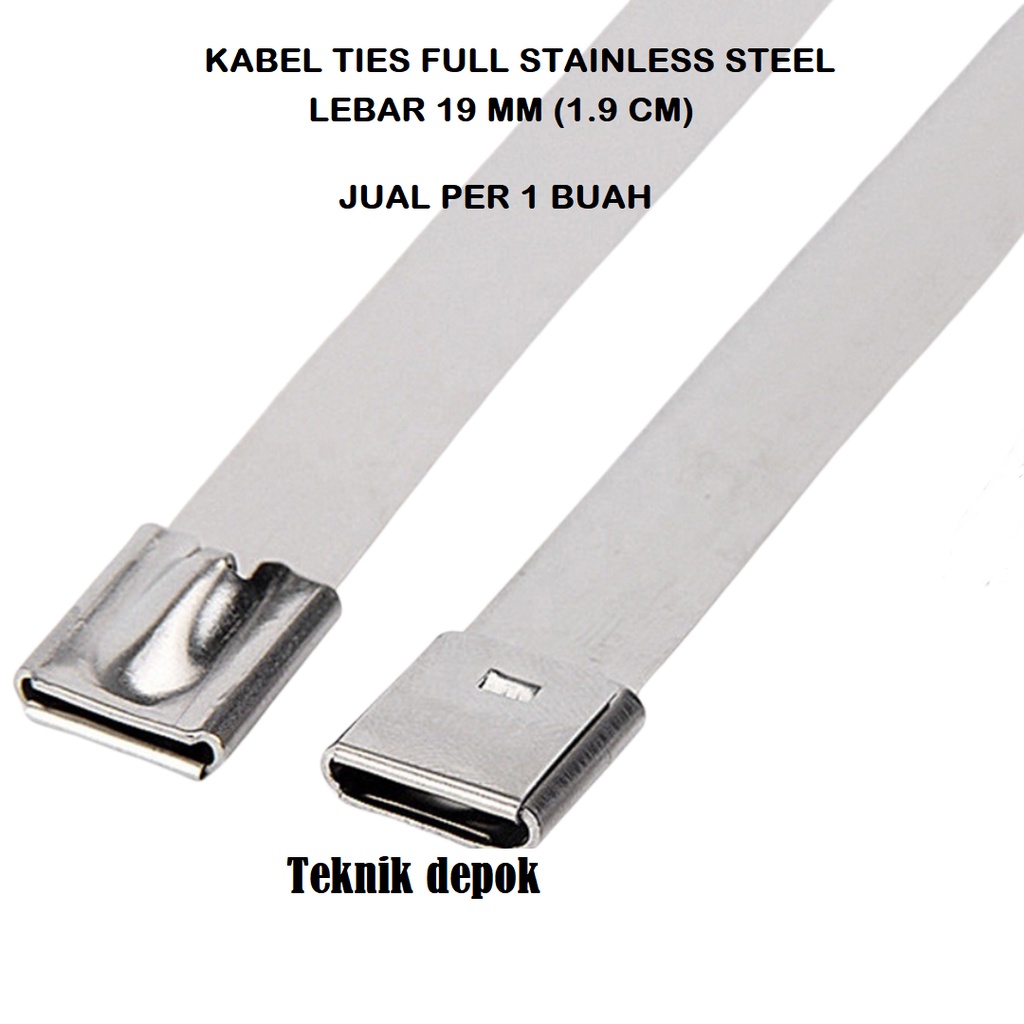 Perbuah Kabel Tis Full Stainless Steel Lebar 19 x 900 mm Strapping Tie Cable Ties 90 cm Straps Stain