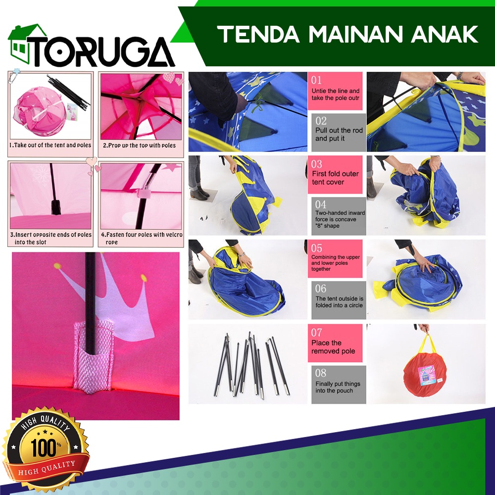 Tenda Mainan Anak Kastil Portable Tent Mandi Bola Portable Tent Material Polyester