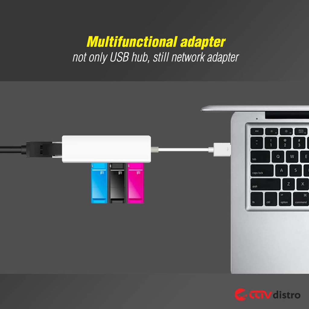 USB 2.0 to LAN RJ45 Fast Ethernet Network Adapter Converter Card with USB Hub 3 Port