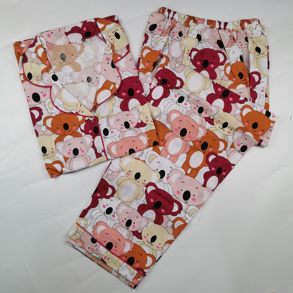 Baju Tidur Piyama Dewasa Setelan Jumbo Size  XXL LD 120-CPXXL KOALA FAM PINK