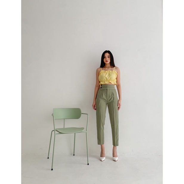 Oliver pants - celana clana panjang highwaist wanita perempuan cewe cewek korea kekinian