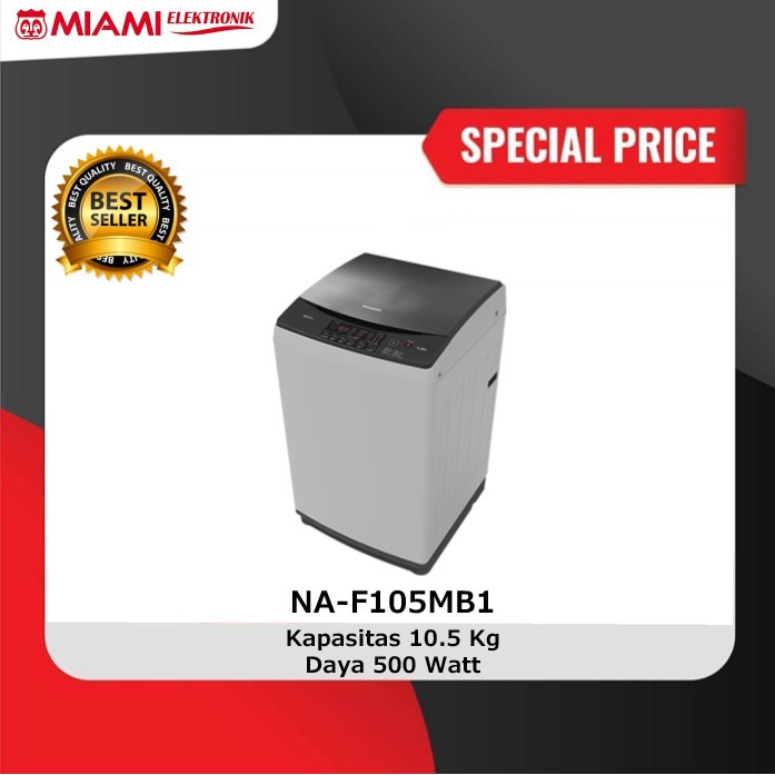 Panasonic Mesin Cuci 1 Tabung 10.5kg NA-F105MB1WS / NAF10MB1WS