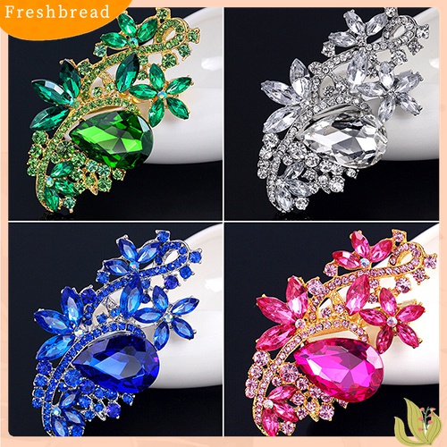 [ TERLARIS]Waterdrop Flower Brooch Pin Rhinestone Crystal Brooches Bouquet Wedding Jewelry