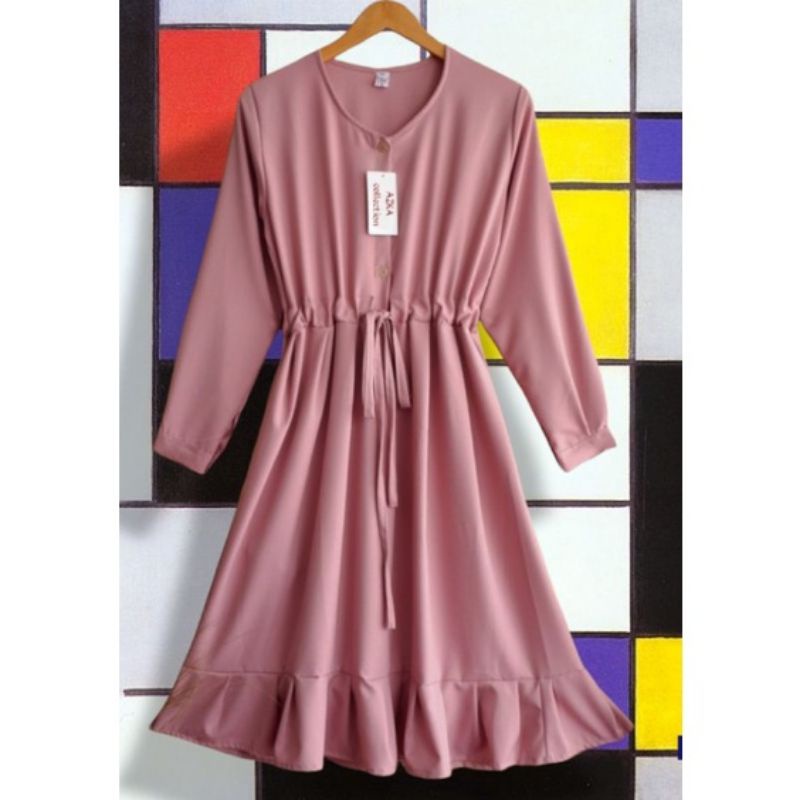 Tunik wanita Jumbo Putih Polos Baju Long Dres Wanita Muslim Kondangan