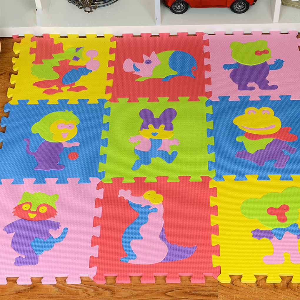 Spl Eva Foam Mat 9pcs Children S Animals Style Puzzle Mat Foam