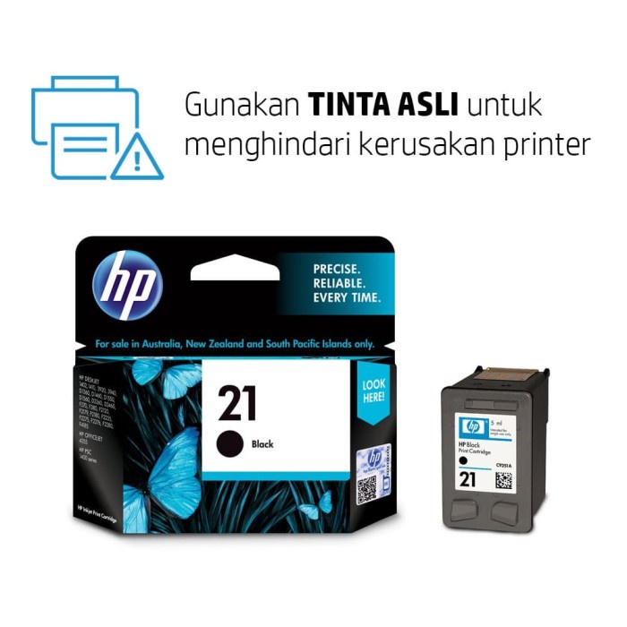 CARTRIDGE HP 21 BLACK / TINTA CATRDIGE HP21 HITAM ORIGINAL - RESMI