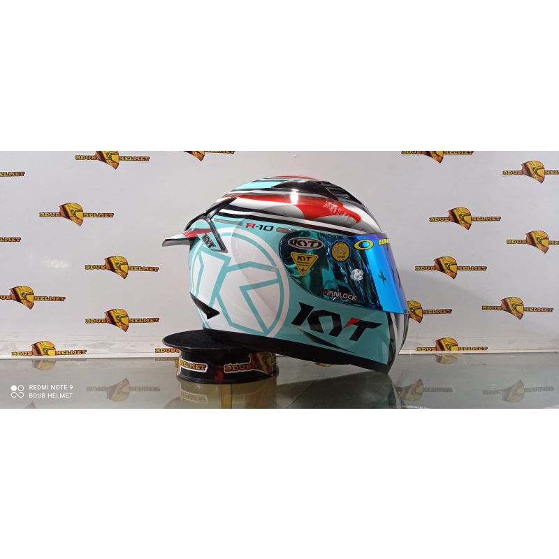 Helm KYT R10 AquaMarine /Aqua blue Paket Ganteng (Ongkir Termurah 2kg)-1