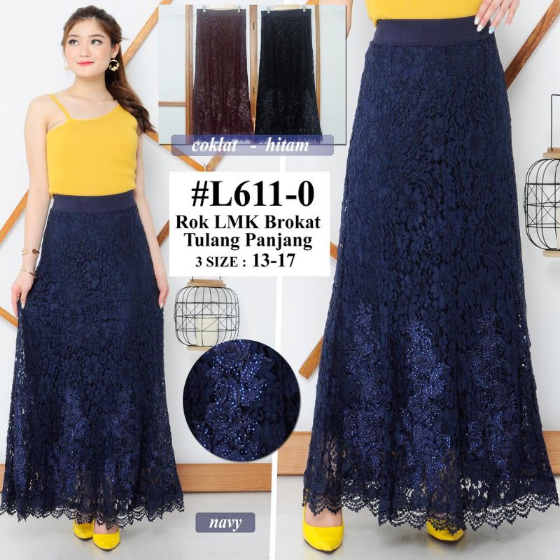 ROK BROKAT LACE IMPORT LMK MODEL PANJANG NAVY