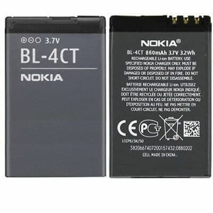 Batre Baterai Nokia 4CT 2720 Fold 5630 7210 7230 5310 6600 Fold 6700 Slide BL-4CT BL4CT BL 4CT