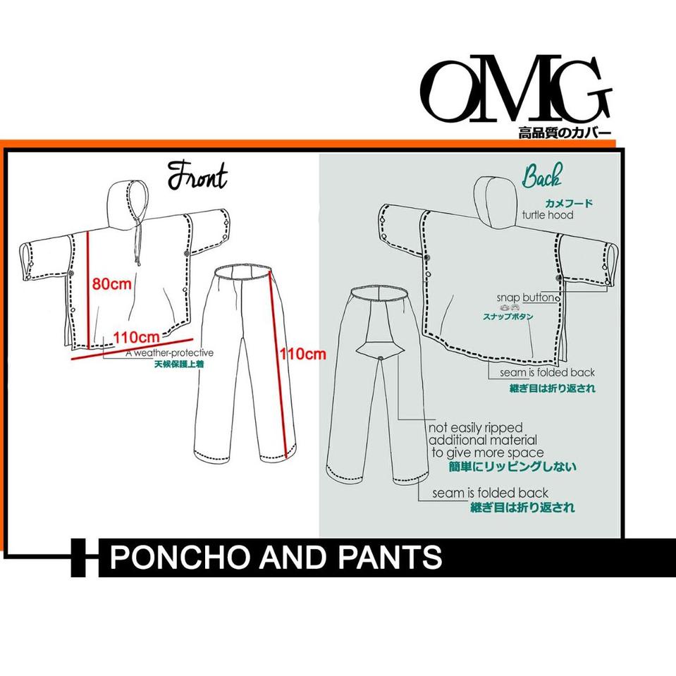 [PKL.27Jn22ᶠ] Jas Hujan Poncho celana jubah Celana Ponco Celana Tebal Bagus Trendy