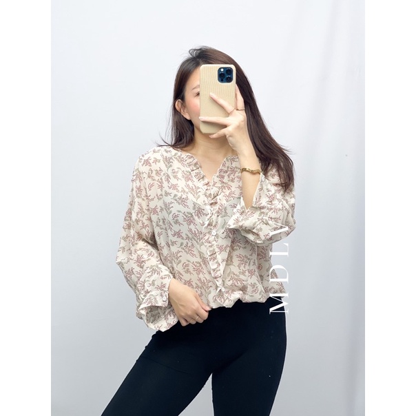 MDLV ~ 2600# Gabriel Floral Blouse Atasan Blouse Balon fashion Import