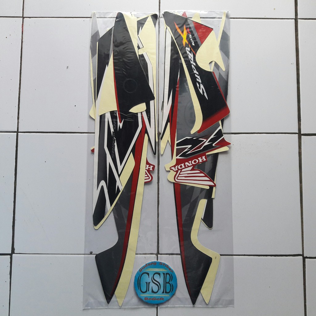 Stiker Motor Honda Supra X 125 2008 Hitam Merah Shopee Indonesia