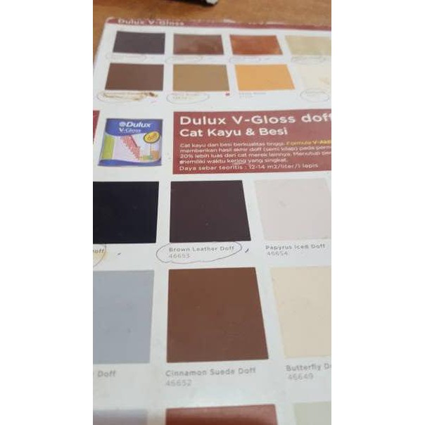 ➷ Dulux V-gloss cat besi dan kayu Brown Leather Doff ♣