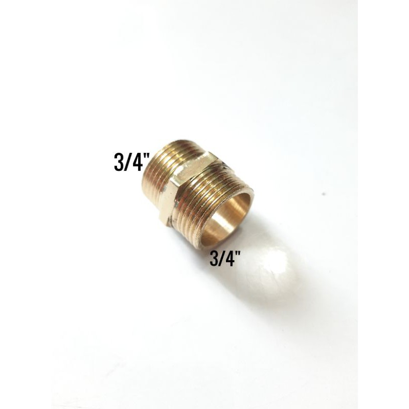 Double Nepel 3/4&quot; × 3/4&quot; KUNINGAN DRAT LUAR