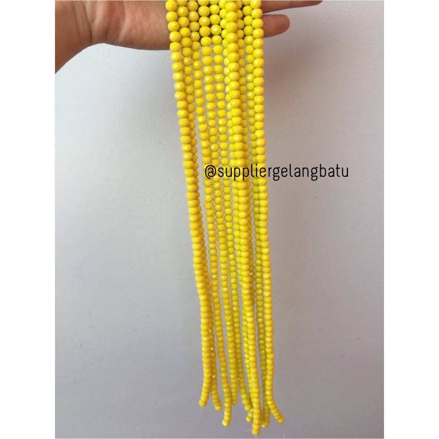 Crystal Ceko KUNING Doff 8mm aksesoris beads manik donat bahan pernik bahan kristal rangkai beading