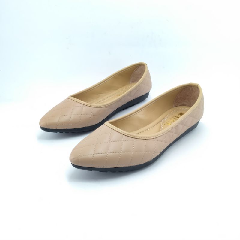 Sepatu Wanita Flatshoes Channel Polos Andis AN05