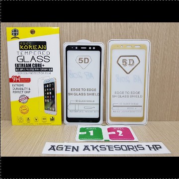 KOREAN Tempered Glass 5D Samsung A8 2018 A530 SM-A530F 5.6 inchi FULL Screen Guard FULL LEM