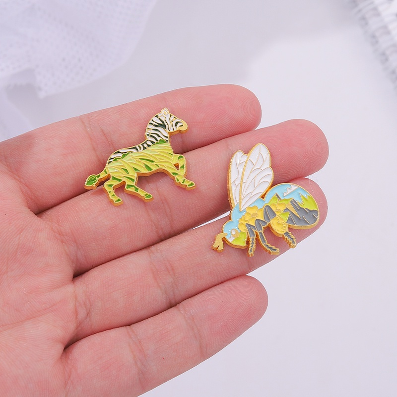 Bros Pin Model Butterfly Bee Zebra 5 Gaya Untuk Aksesoris Pakaian