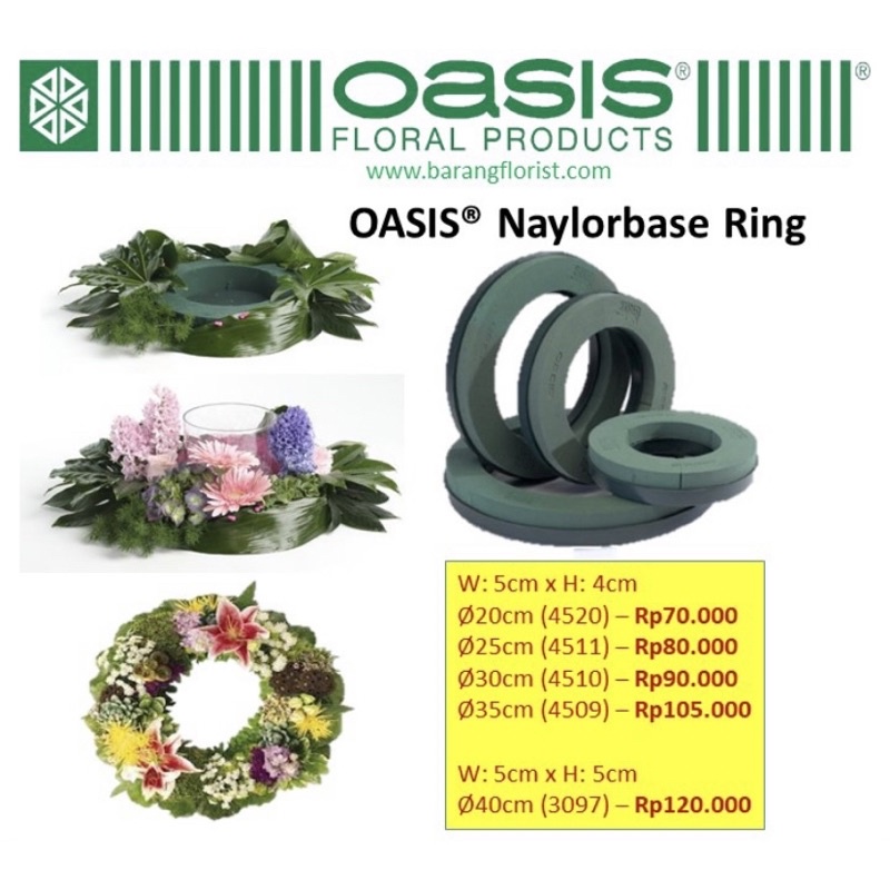 OASIS Naylorbase Ring 4511 Floral Foam Bunga Basah Floral Foam Basah Oasis Bunga Foam Bunga Bulat