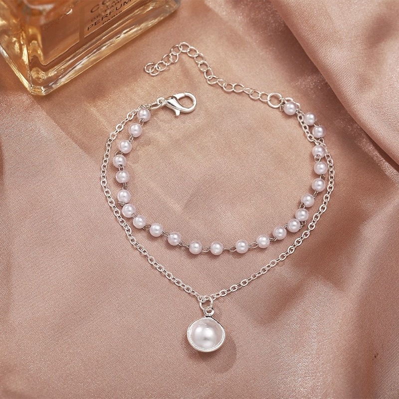 Personality light luxury design sense niche sense simple pearl double-layer bracelet