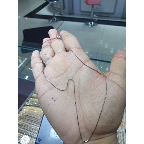 kalung italy kaca emas putih kadar 750