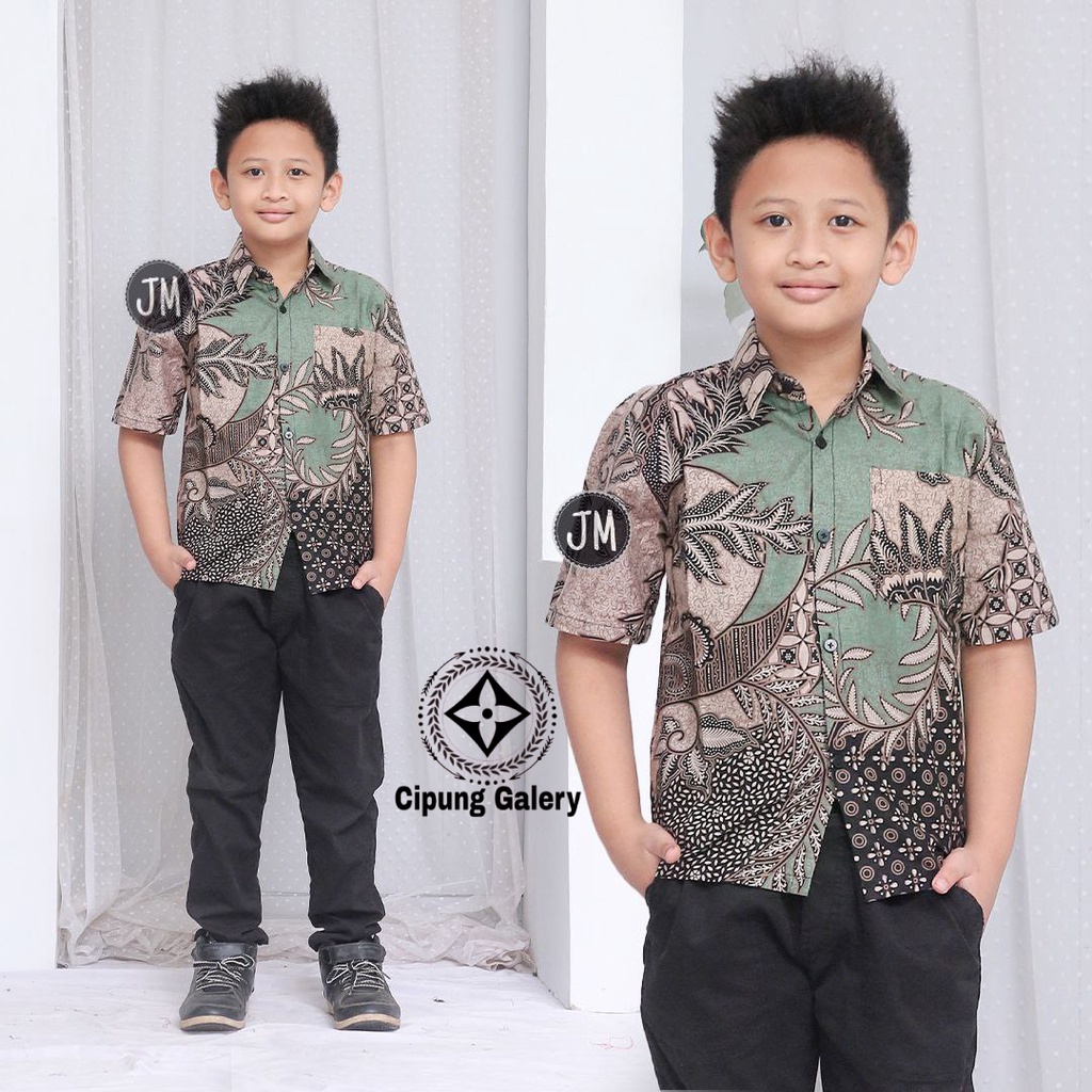 BATIK ANAK 2-15 TAHUN HIJAU SAGE WARDAH