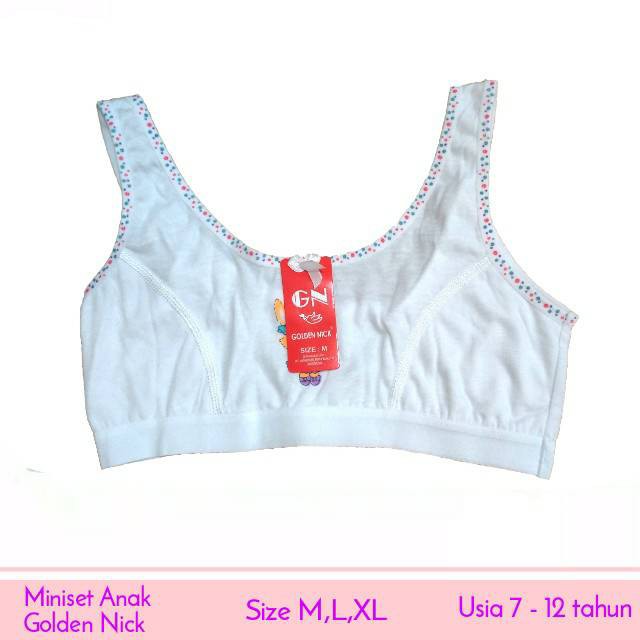 Miniset Golden Nick Anak 396 Putih Polkadot | SA Mini set GN Goldennick Remaja Perempuan SGuna Katun Sa396