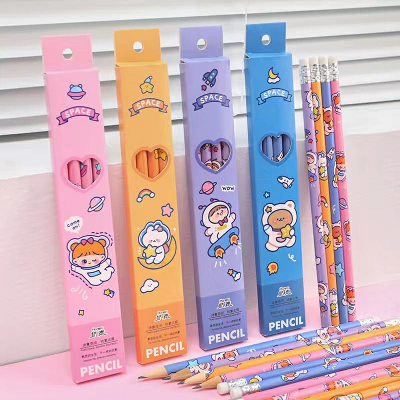 SET 6 PCS Pensil Unicorn Alat Tulis Cewek Lucu Anak Sekolah HB Pony