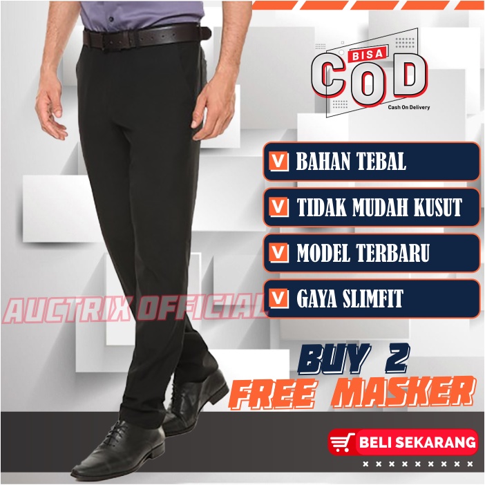 Celana Kerja Pria Formal Kantor Slimfit Jumbo Big Size 27-44