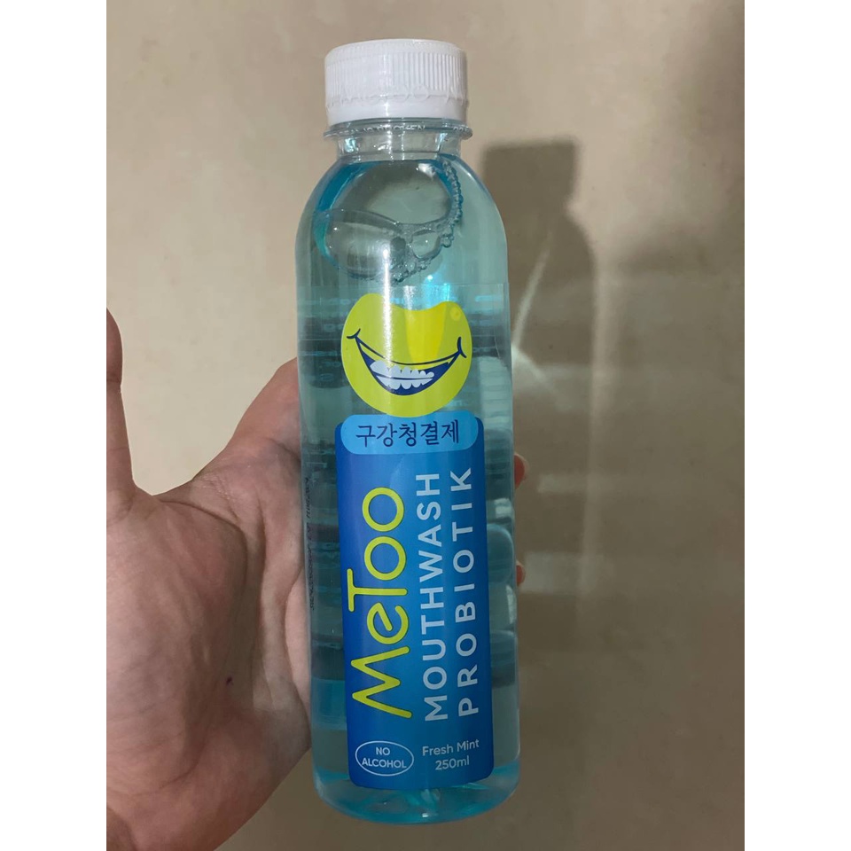 MeToo Mouthwash Fresh mint 100ml/250ml Obat kumur probiotik/nafas segar/pemutih gigi ORIGINAL BPOM