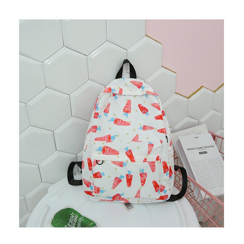 Mores Bag Tas ransel sekolah anak Carrot Korean Nylon backpack Tas ransel wanita import print wortel lucu