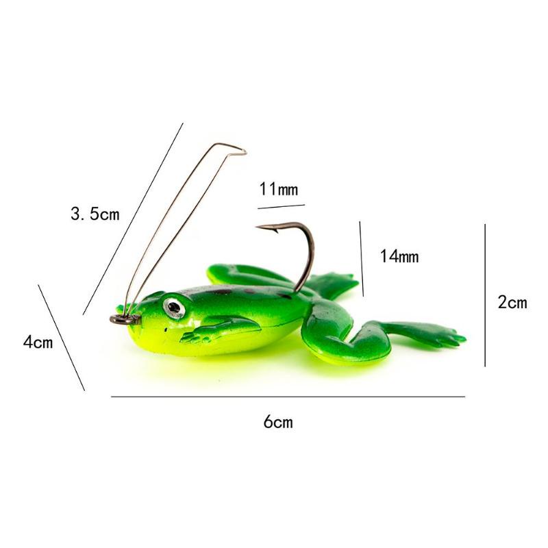 3pcs / Set Umpan Pancing Softlure Bentuk Katak 3d Bahan Pvc Dengan Kail