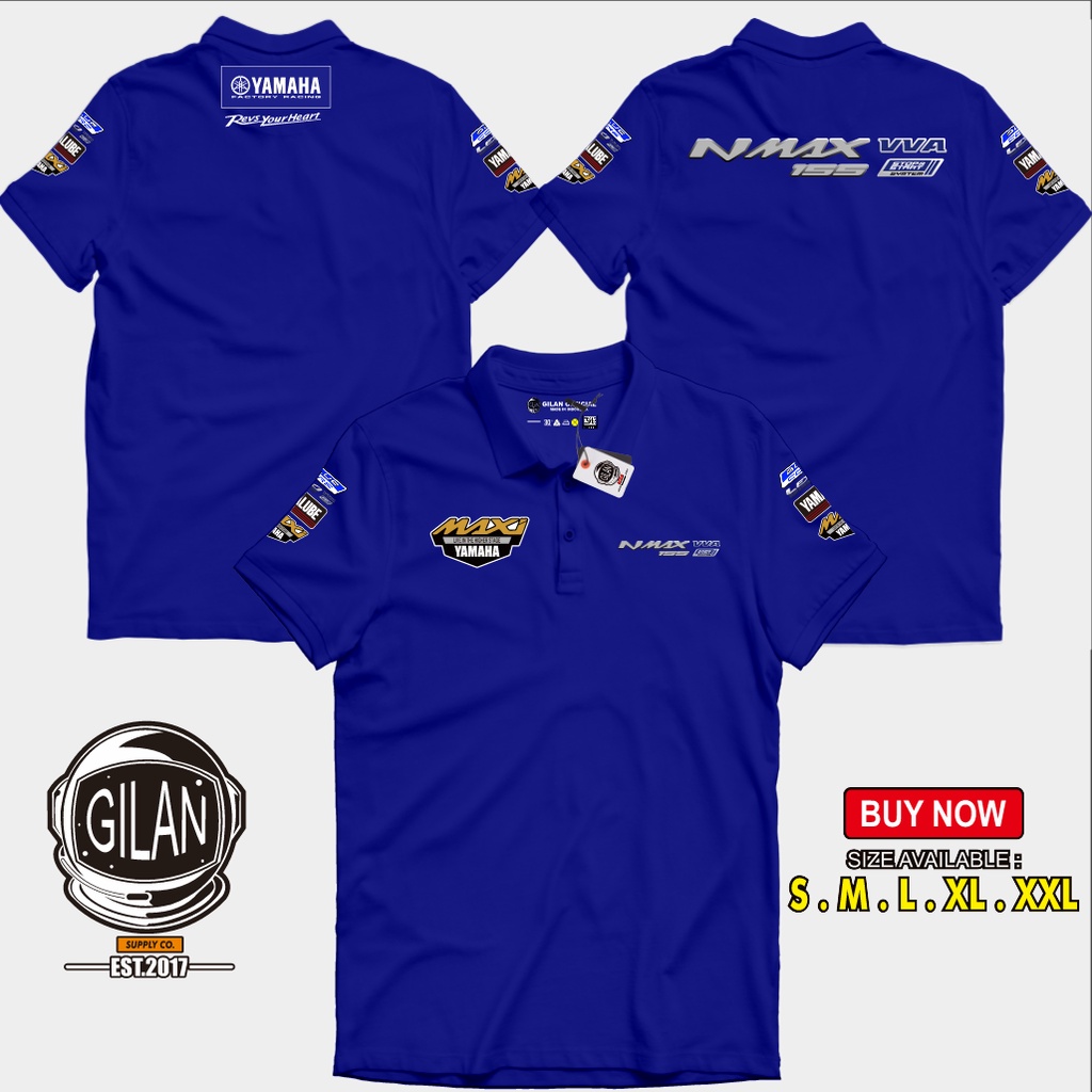 SKZK Polo Shirt Kaos Baju Kerah Pria Dewasa Motor Yamaha NMAX N MAX Seragam Kerja Dealer
