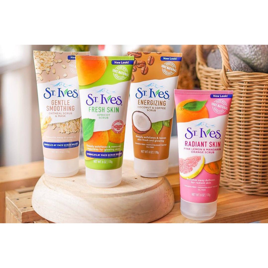 ST. Ives Fresh Skin Apricot Scrub/St Ives Oatmeal Scrub &amp; Mask/Pink Lemon/Green Tea Scrub St.Ives