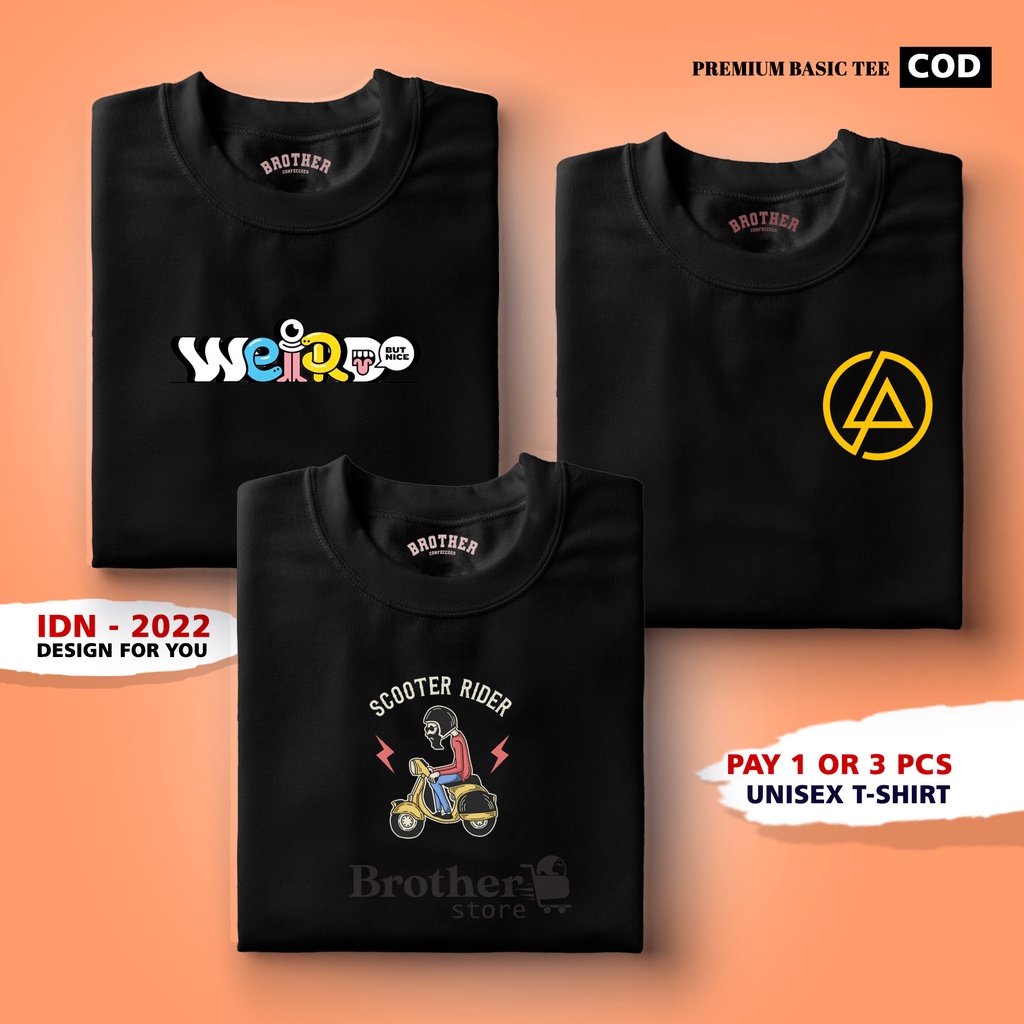 BUY 1 OR 3 PCS ( PROMO COD ) BROTHER STORE / Kaos Distro100% Catoon Combed 30s / ArticelWSL