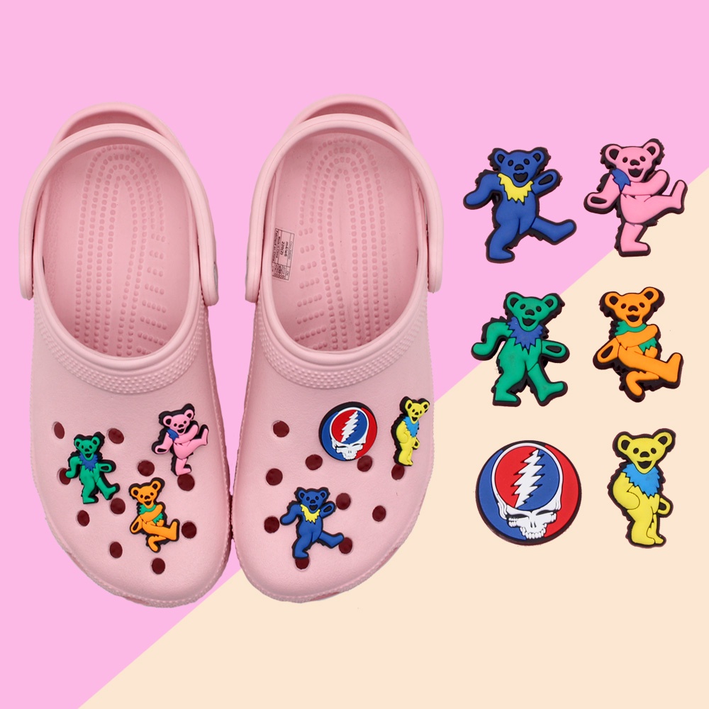 Crocs Pin charms Jibbitz 1pcs kartun beruang menari shoe Gesper decorate sandal Lubang Sepatu accessories DIY Dapat Dilepas aksesoris sepatu